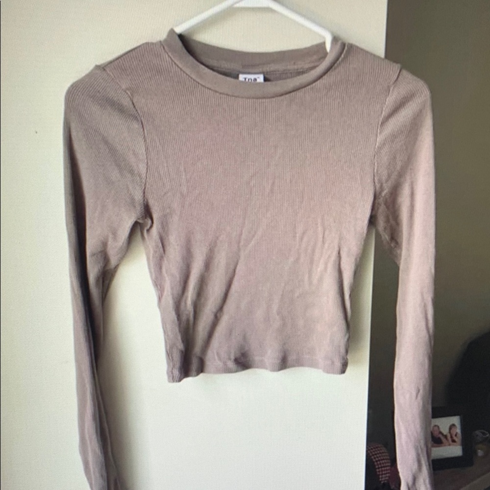 Women's Taupe Long Sleeve Top